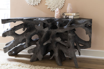 Tavolo da salotto con base a radice in pietra antracite Beau Cast