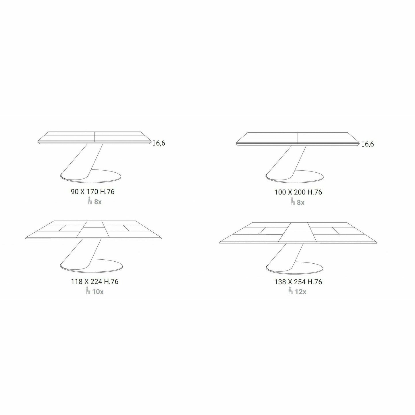 4x4 Expandable Table By Ozzio