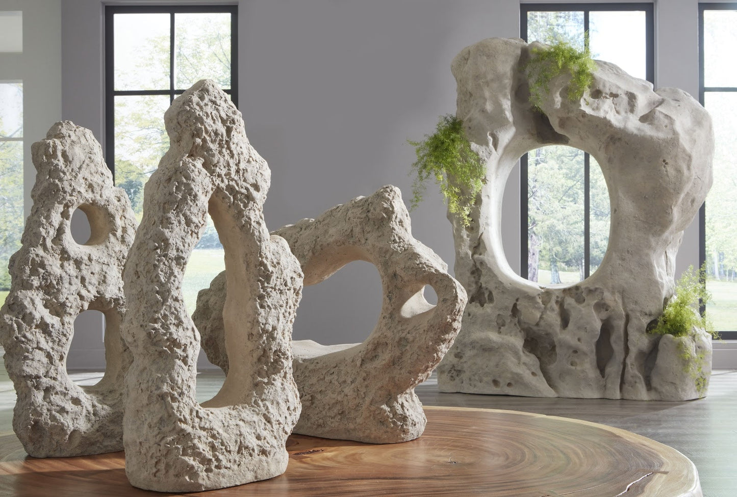 Colossal Cast Stone Sculpture Single Hole, Wide, Roman Stone