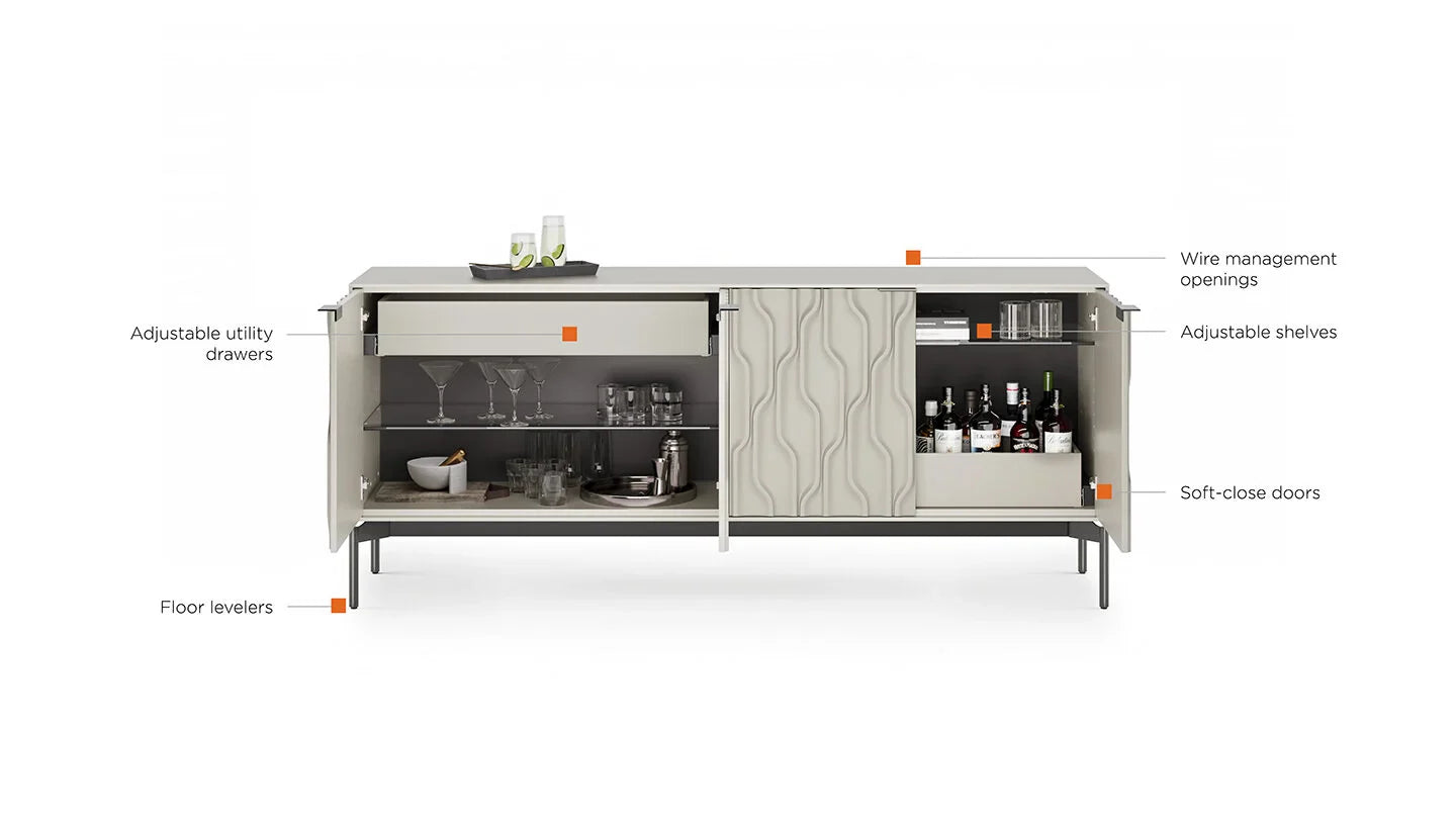 BDI Mesa 7639 4-Door Credenza
