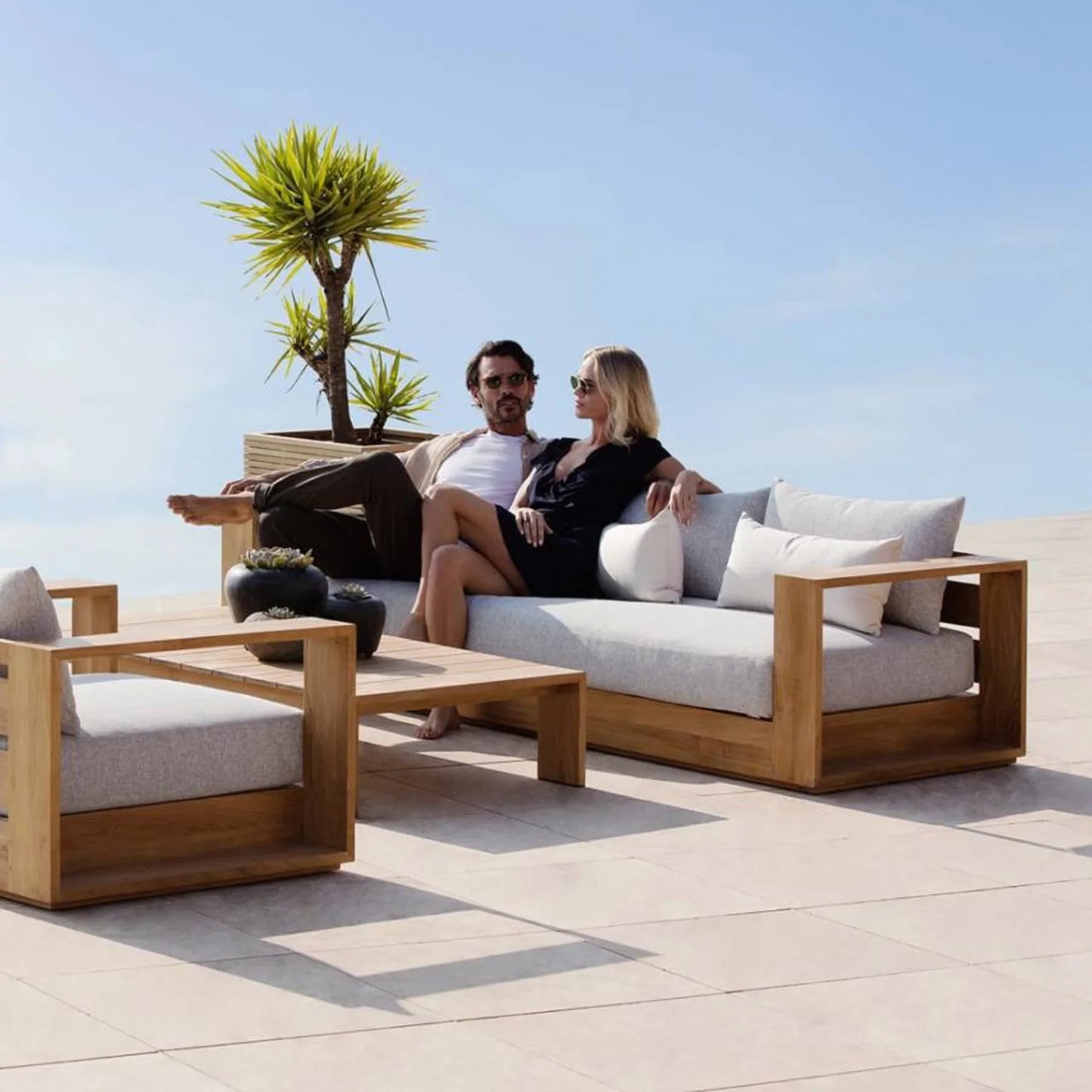 HAYMAN TEAK 3 SEAT SOFA