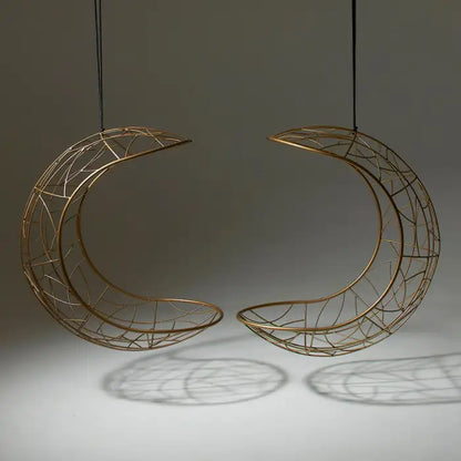 Lucky Bean Hanging Swing Chair in Gold