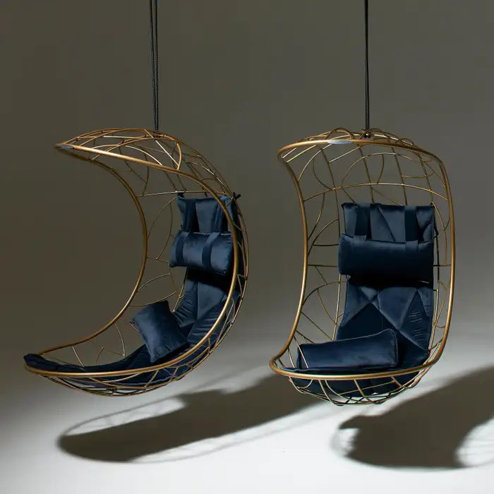 Lucky Bean Hanging Swing Chair in Gold