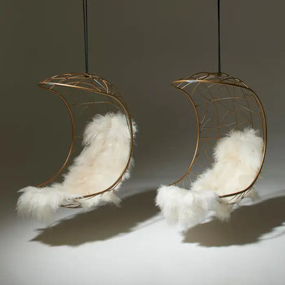 Lucky Bean Hanging Swing Chair in Gold