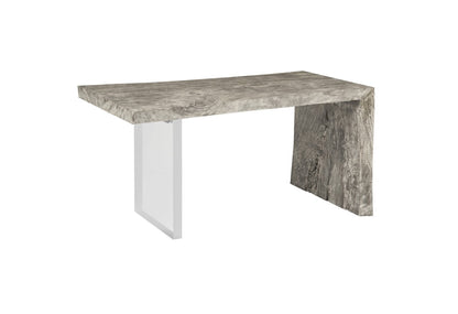 Waterfall Desk Gray Stone, Acrylic Leg