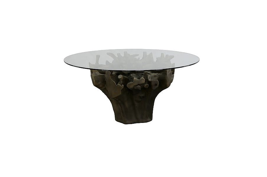 Cast Root Round Dining Table , Bronze