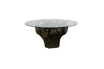 Cast Root Round Dining Table , Bronze