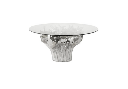 Cast Root Round Dining Table , Silver