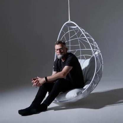 Nest Egg Hanging Swing Chair in Glossy White