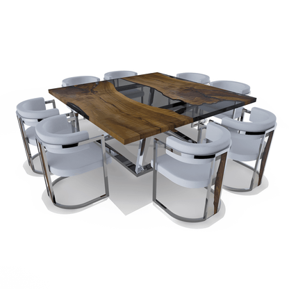 Abruzzo Square Walnut Dining Table
