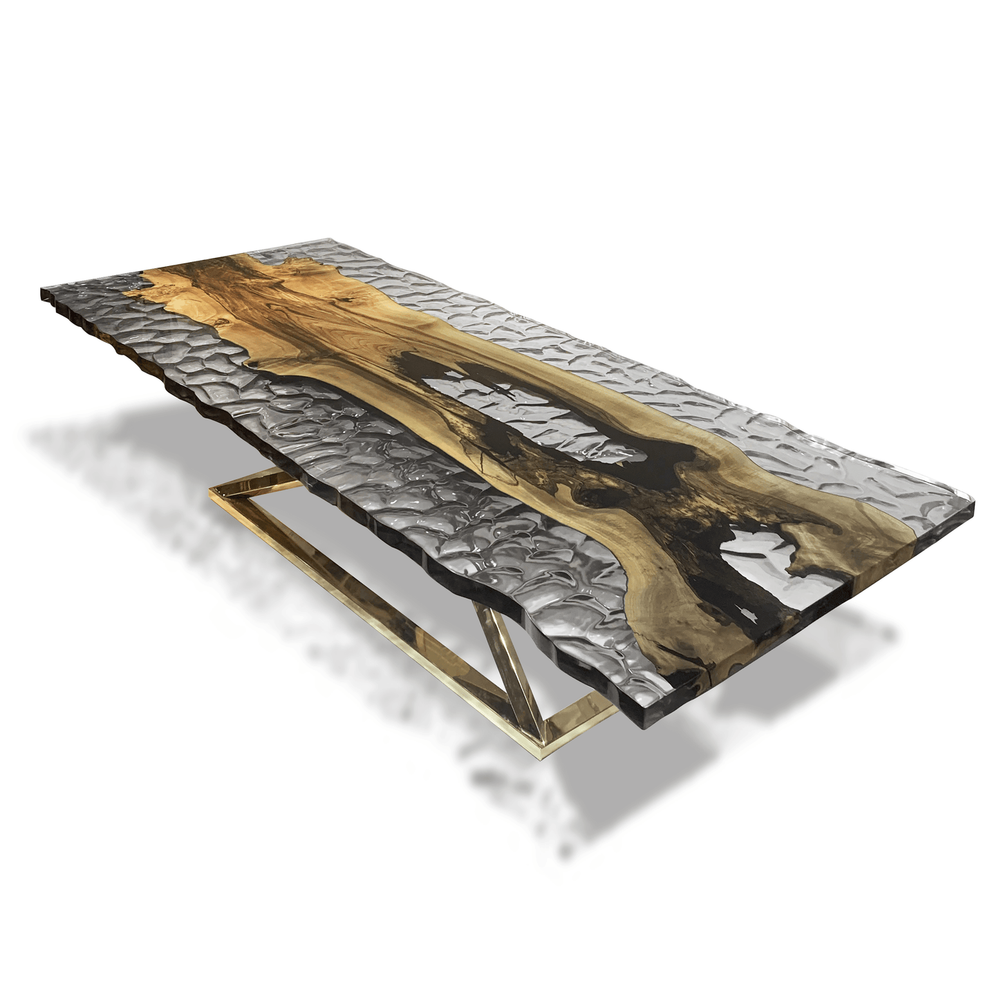 Abruzzo Walnut Wood Wavy Dining Table