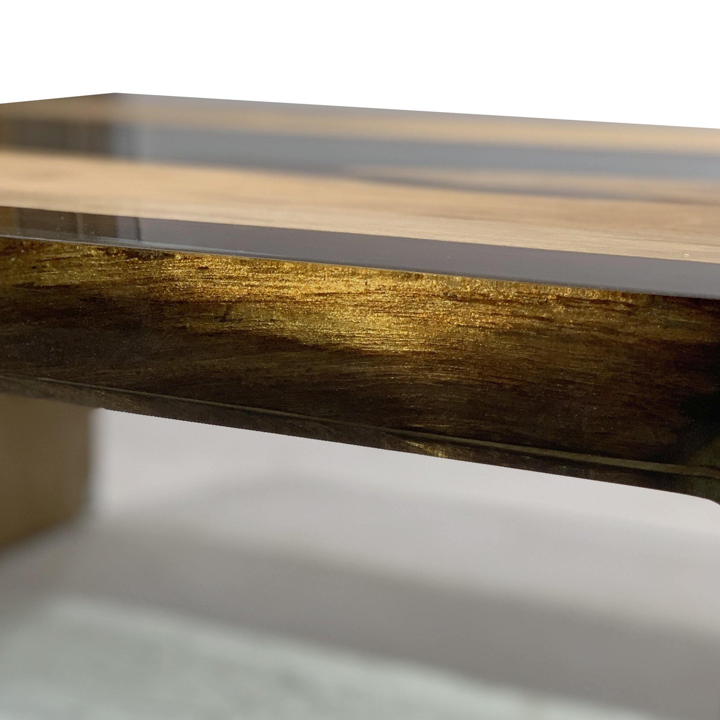 Aquamarine Walnut Wood Waterfall Coffee Table