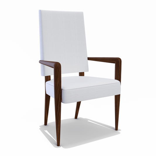 Athamas Walnut Wood White Dining Chair
