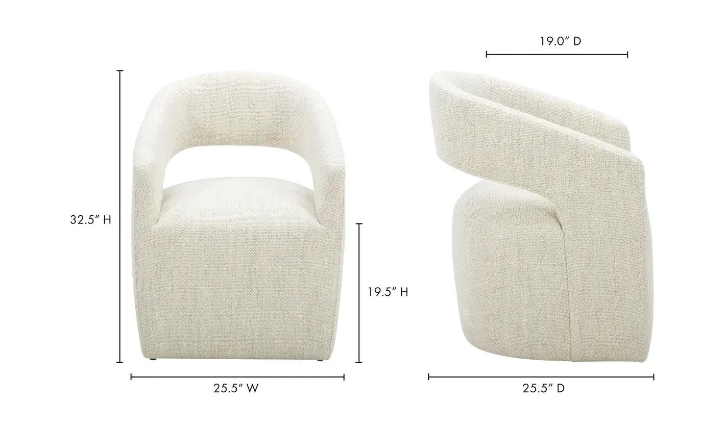 BARROW PERFORMANCE FABRIC ROLLING DINING CHAIR