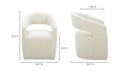BARROW PERFORMANCE FABRIC ROLLING DINING CHAIR