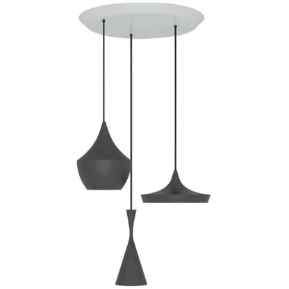 Lampada a sospensione a LED rotonda Beat Trio con luce multipla