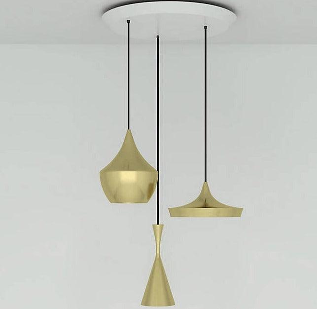 Lampada a sospensione a LED rotonda Beat Trio con luce multipla