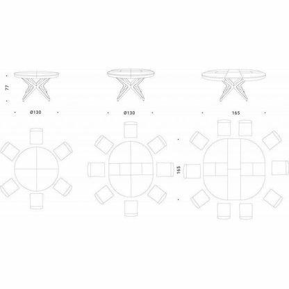 Big Round Expandable Dining Table By Ozzio Italia