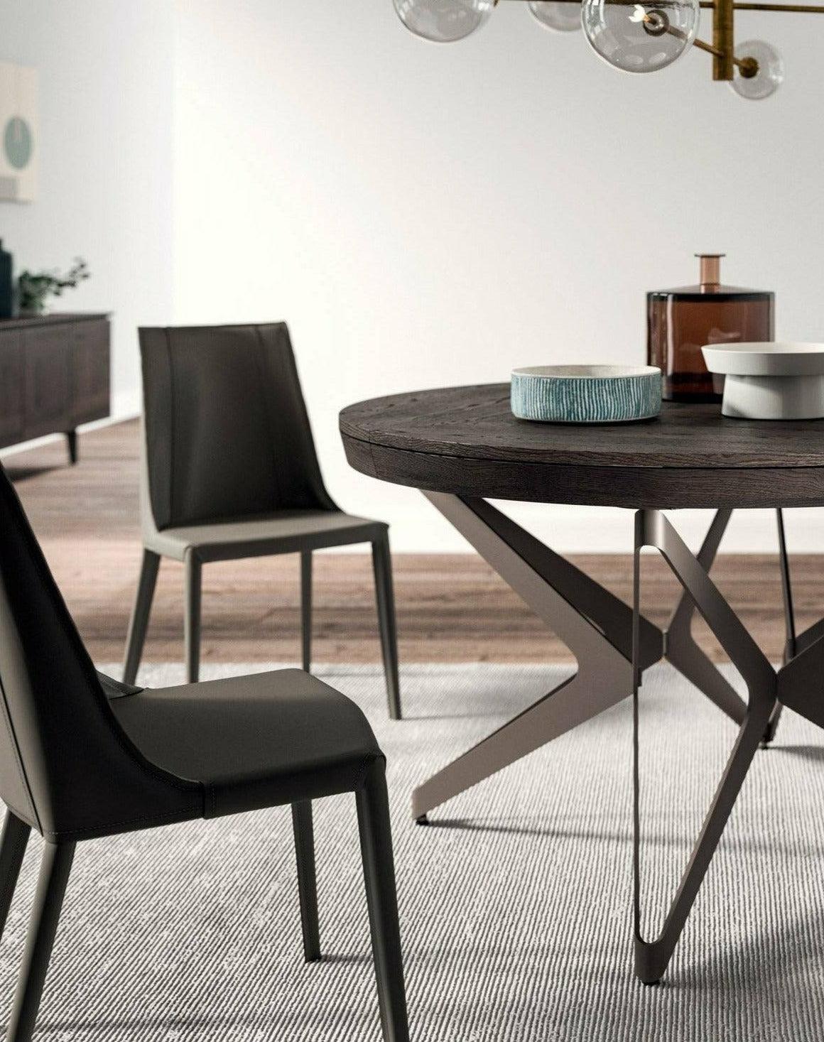 Big Round Expandable Dining Table By Ozzio Italia
