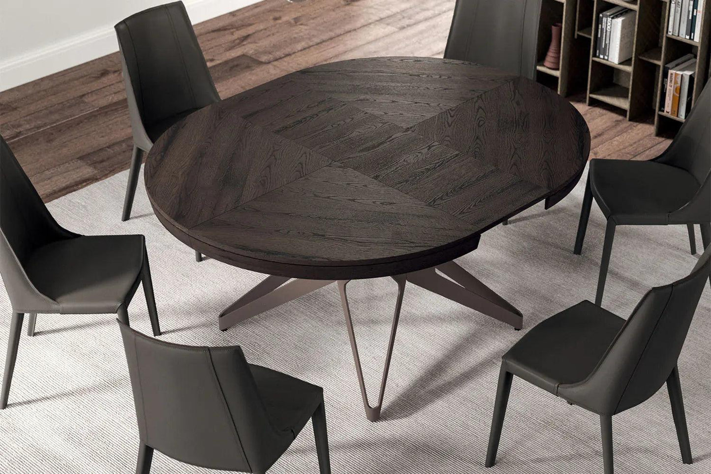 Big Round Expandable Dining Table By Ozzio Italia