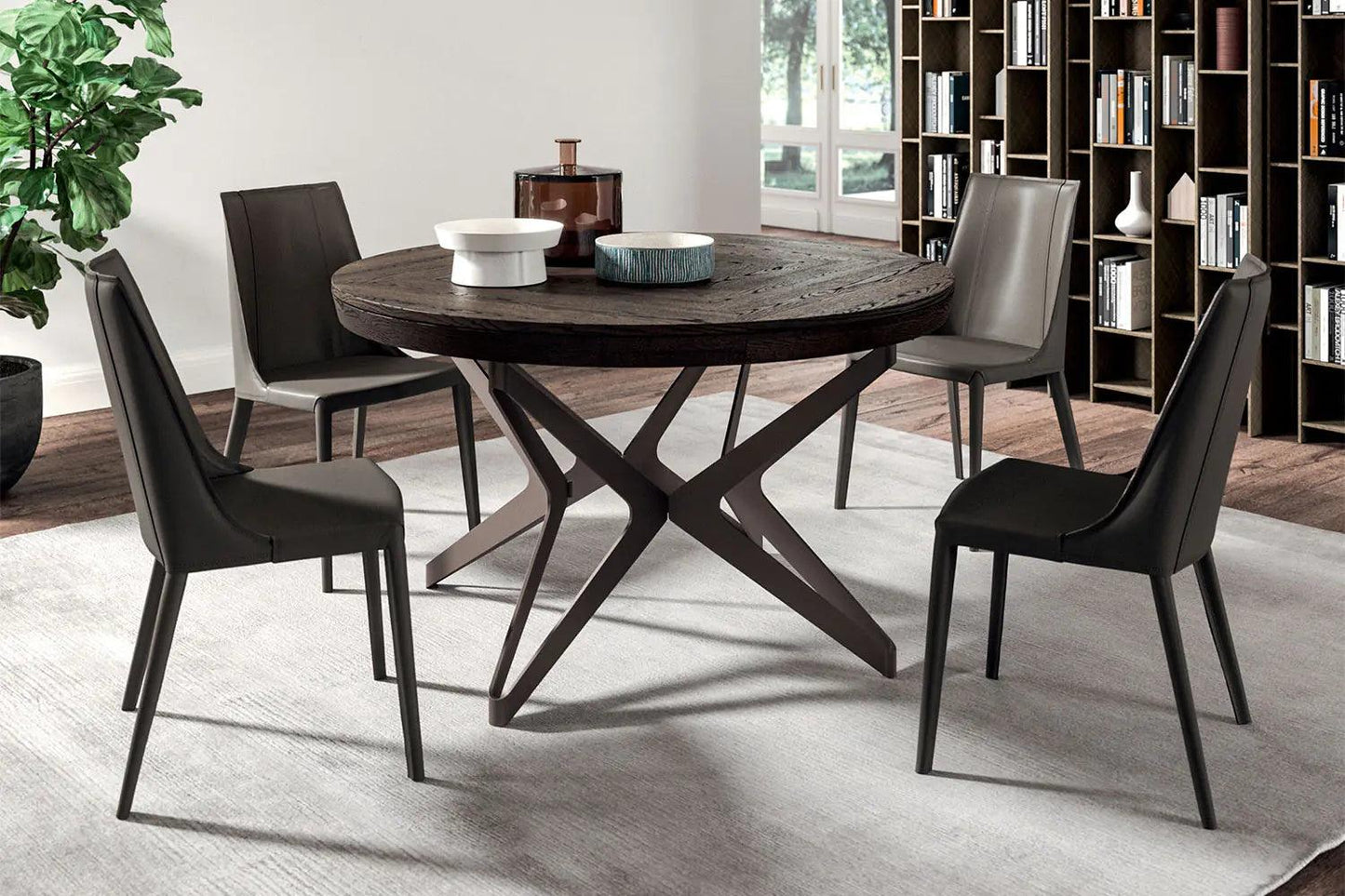 Big Round Expandable Dining Table By Ozzio Italia