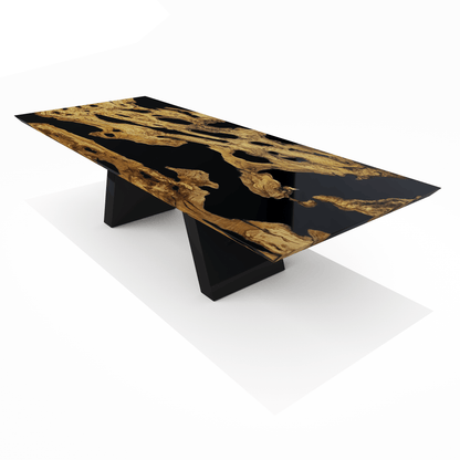 Black Erigone Olive Wood Dining Table