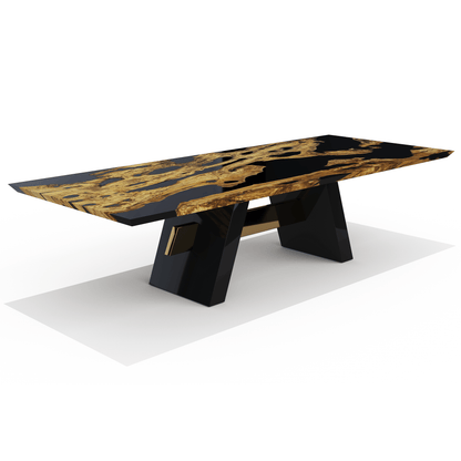 Black Erigone Olive Wood Dining Table