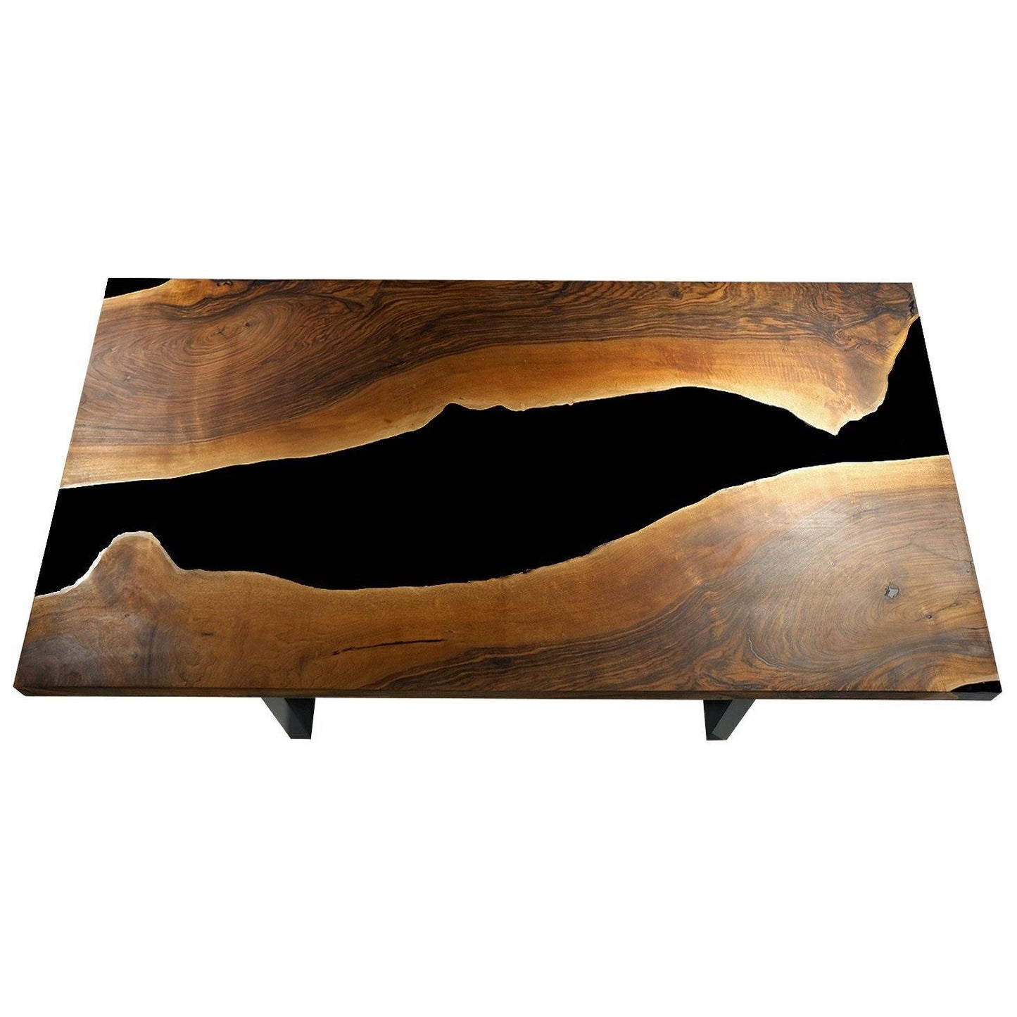 Black Thyria River Walnut Dining Table