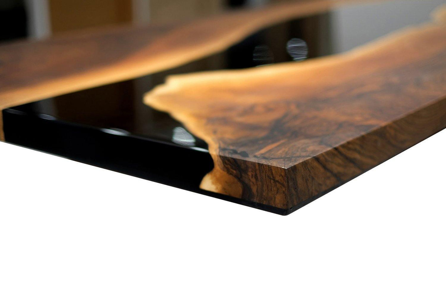 Black Thyria River Walnut Dining Table