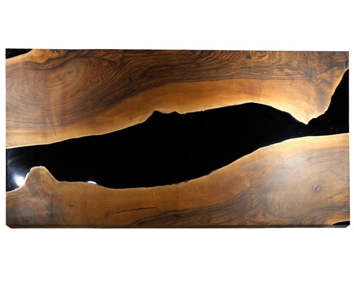 Black Thyria River Walnut Dining Table