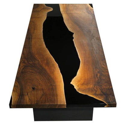 Black Thyria River Walnut Dining Table