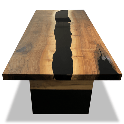 Black Thyria River Walnut Dining Table