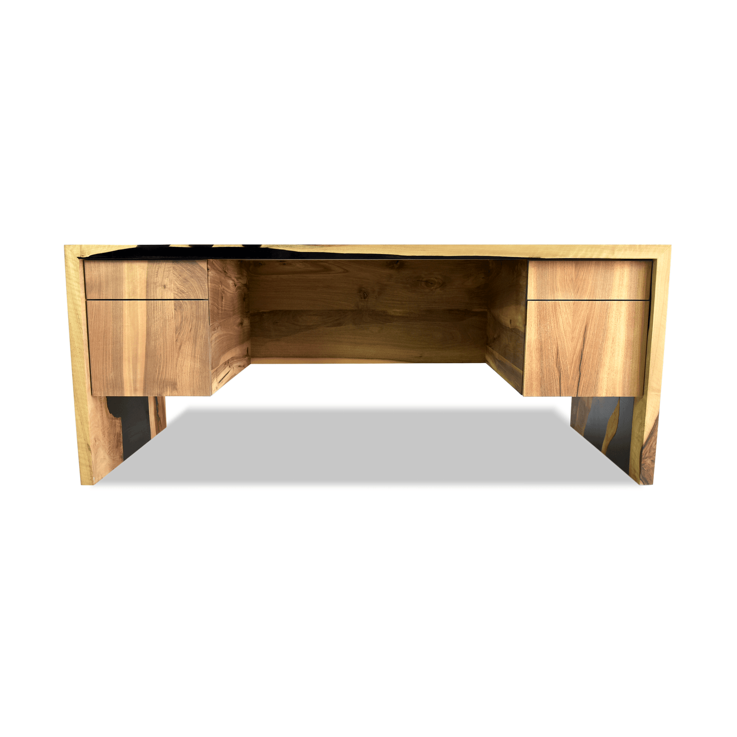 Black Waterfall Walnut Wood Desk