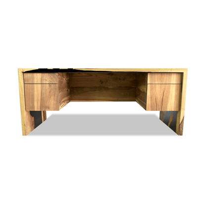 Black Waterfall Walnut Wood Desk