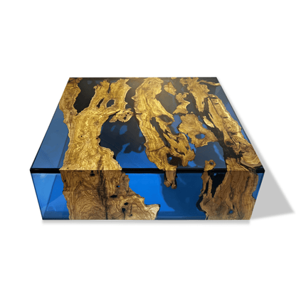 Blue Waterfall Olive Coffee Table