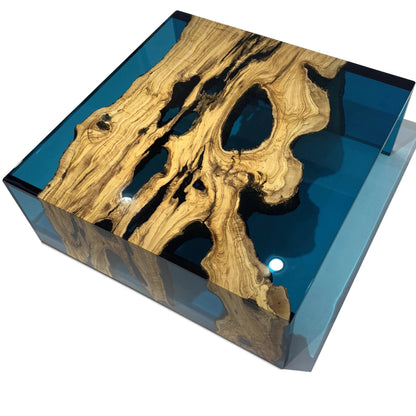 Blue Waterfall Olive Coffee Table