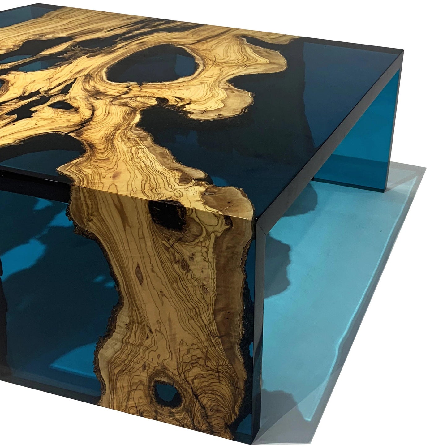 Blue Waterfall Olive Coffee Table