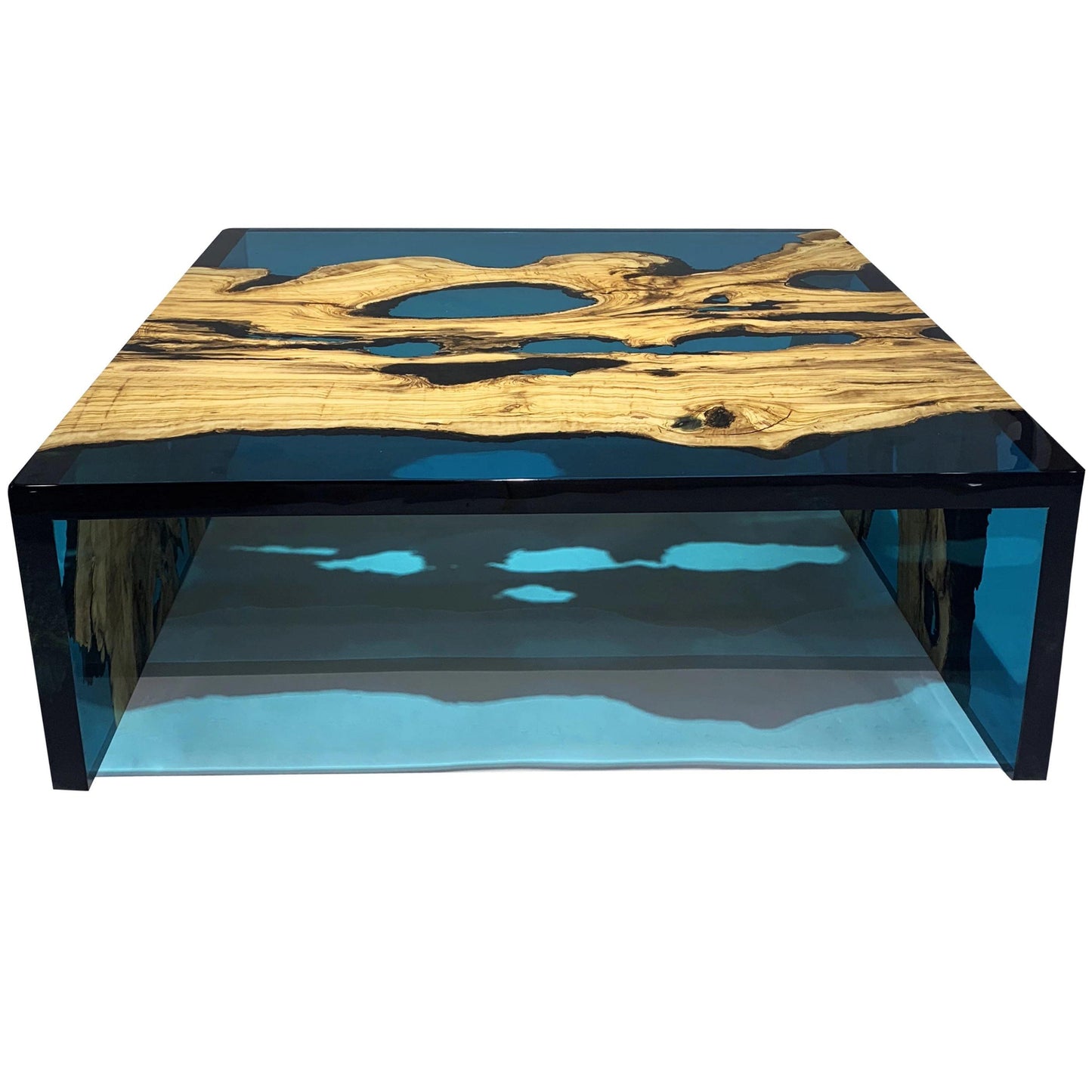 Blue Waterfall Olive Coffee Table