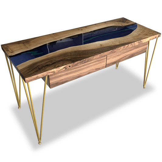 Brontes Walnut Wood River Desk