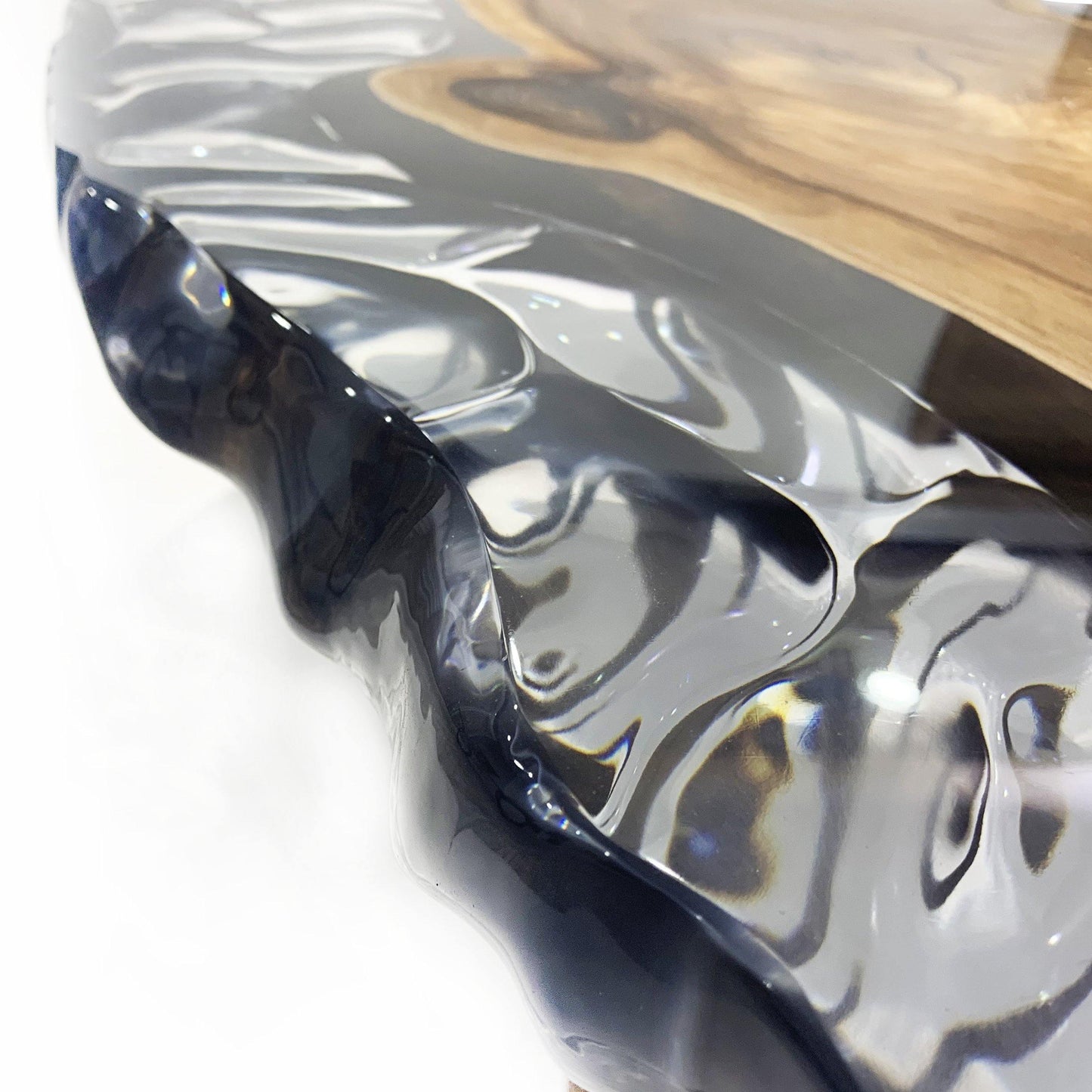 Calabria Walnut Wood Wavy Ellipse Dining Table