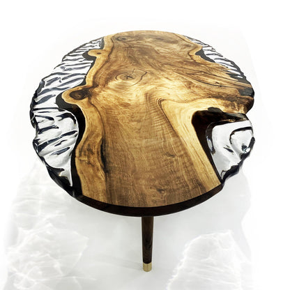 Calabria Walnut Wood Wavy Ellipse Dining Table