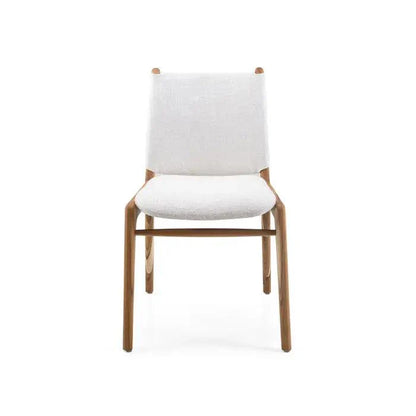 Cappio Dining Chair In Teak Wood  and Light Fabric By Uultis