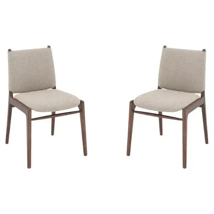 Cappio Dining Chair in Walnut with Beige Fabric