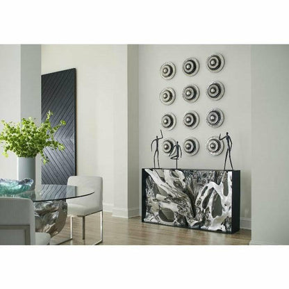 Cast Root Console Table, Iron Frame, Resin, Silver Leaf