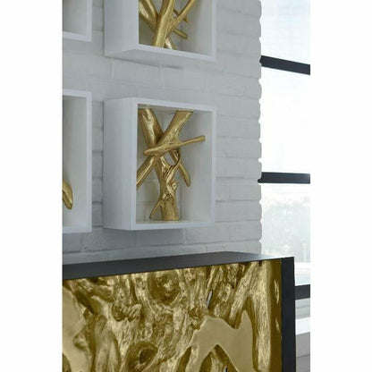 Cast Root Console Table, Iron Frame, Resin, Silver Leaf