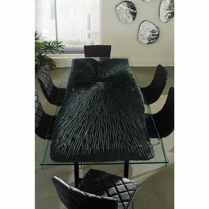 Chainsaw Dining Table with Glass