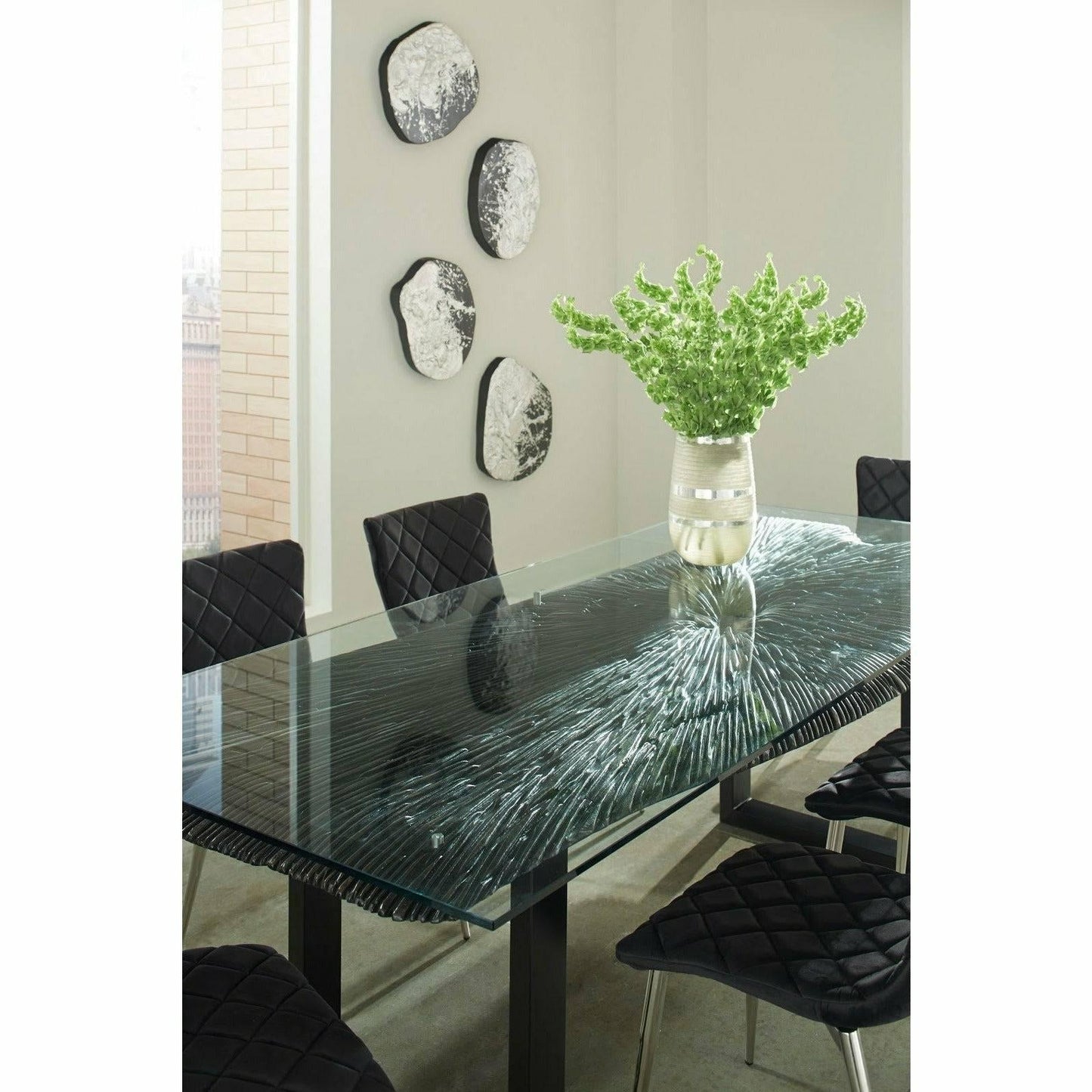 Chainsaw Dining Table with Glass