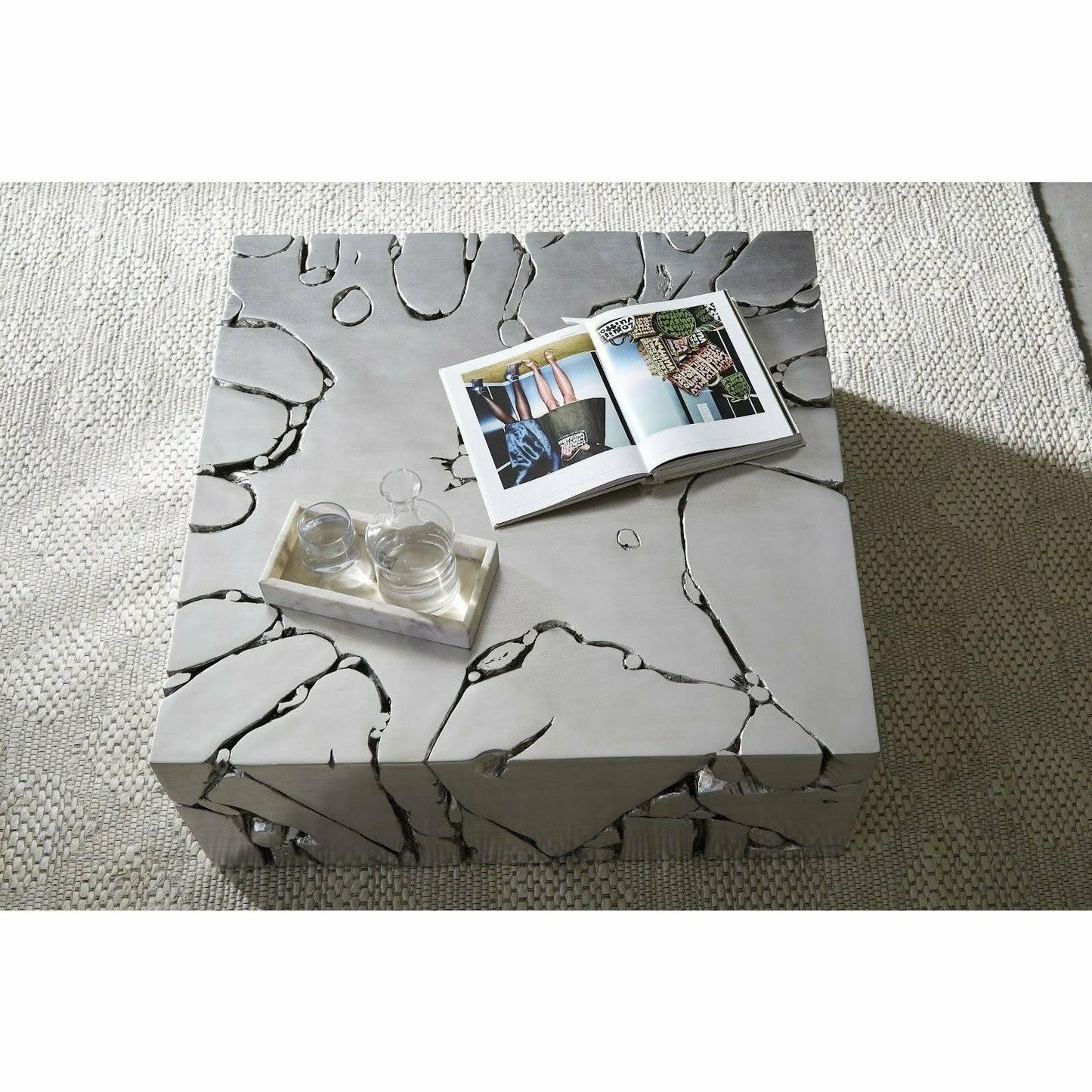 Chunk Square Silver Coffee Table
