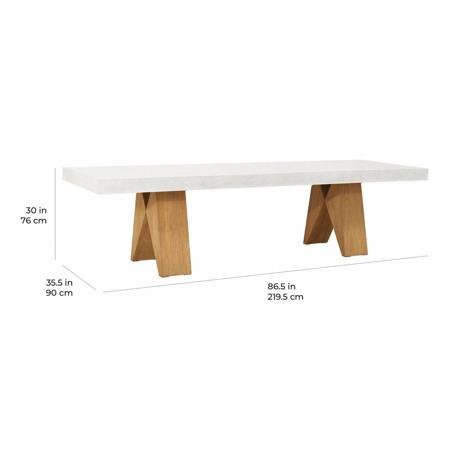 Clip Dining Table  Ivory White