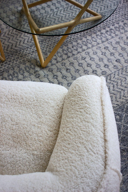 DUFFY SWIVEL OCCASIONAL CHAIR CREAM TEDDY